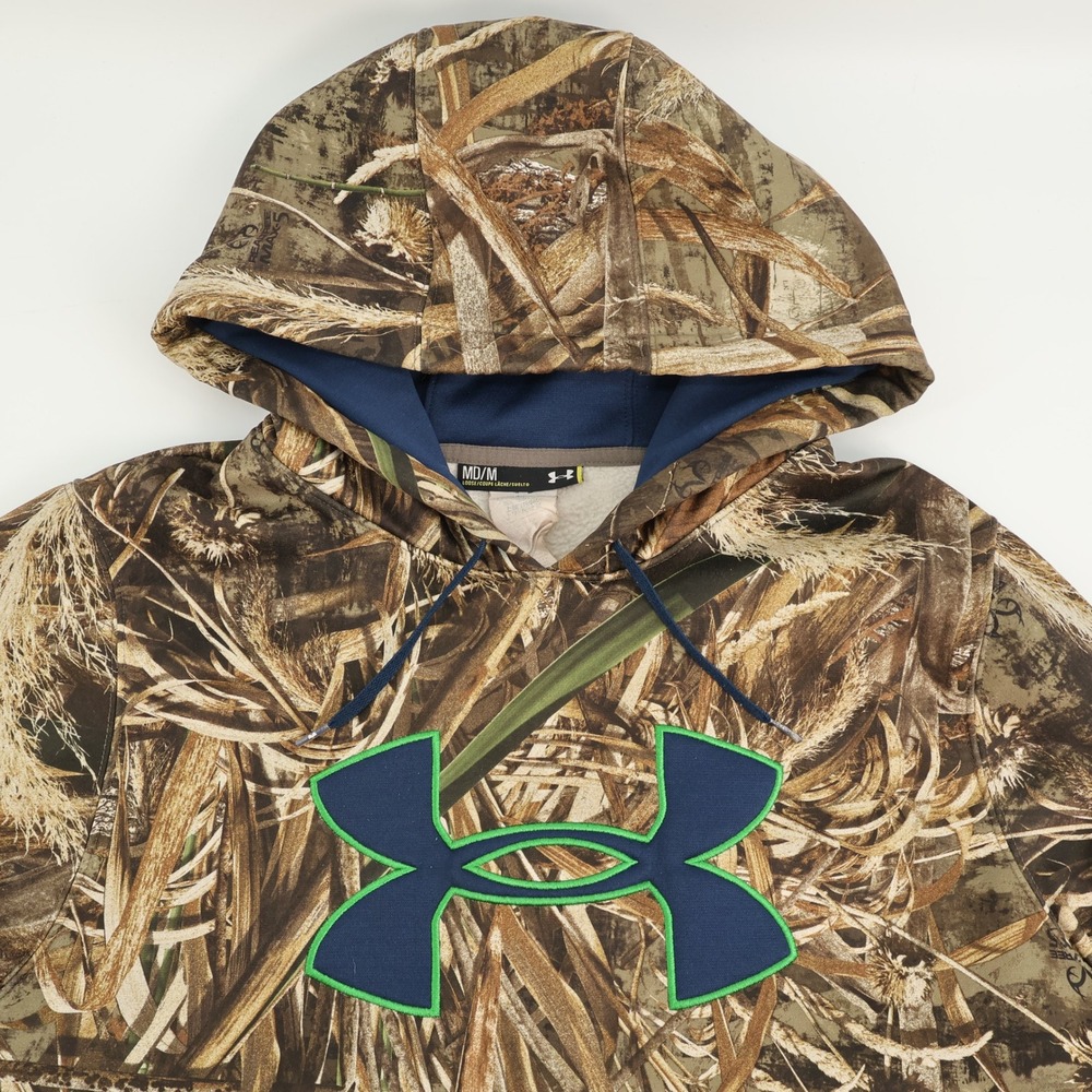 Under Armour Camo Hoodie Realtree Max-5 Green Logo Mens Medium
